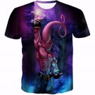 Kid Buu Spirit Ball Destruction Dark 3D Blue T-Shirt