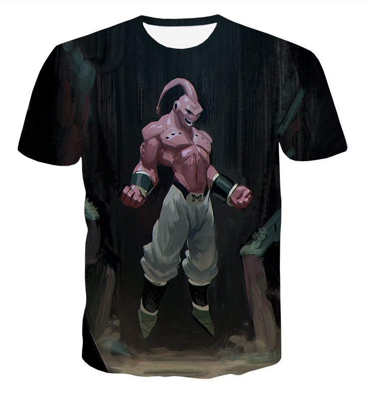 Majin Buu Pure Evil Black Painting Graffiti Art 3D T-Shirt