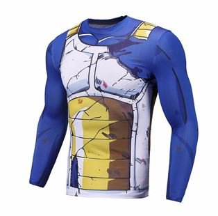 Vegeta Damaged Saiyan Armor Workout Long Sleeves Compression 3D Shirt