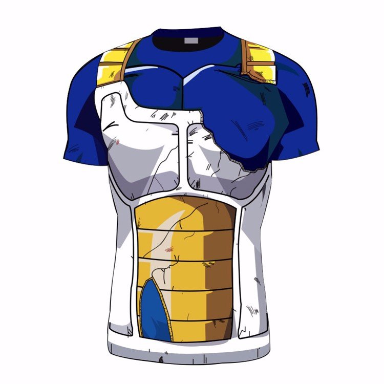 Vegeta Damaged Saiyan Battle Armor Workout Compression 3D T-Shirt