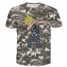 Majin Vegeta Camo Military Camouflage Dab Dance Grey T- Shirt