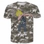 Majin Vegeta Camo Military Camouflage Dab Dance Grey T- Shirt