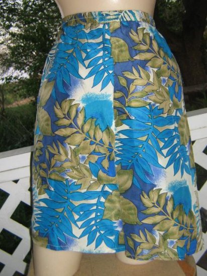 Luxe Silk Vintage 70s hawaiian Skort Mini Skirt Shorts Sarong S M