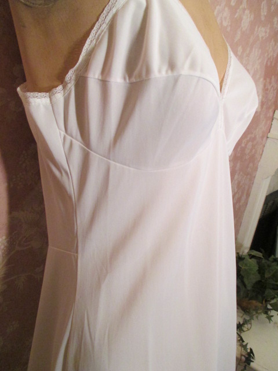 full length white slip