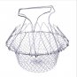 Foldable Kitchen Steam Rinse Strain Strainer Net Fry Chef Basket Cooking Tool