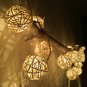 2M Rattan Ball LED String Light Warm White Fairy Light Holiday For Christmas