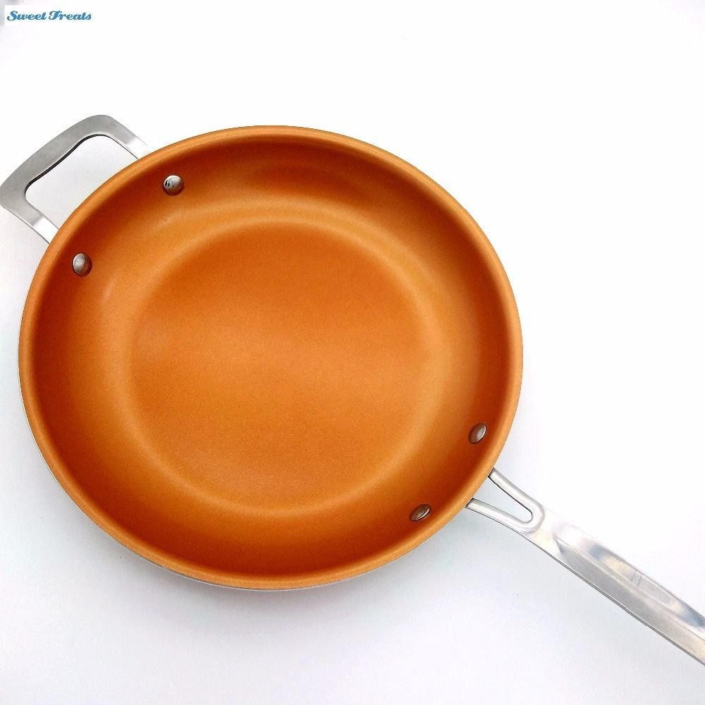 Titanium Steel Frying Pan Ceramic Infused Non Stick Copper Induction 12
