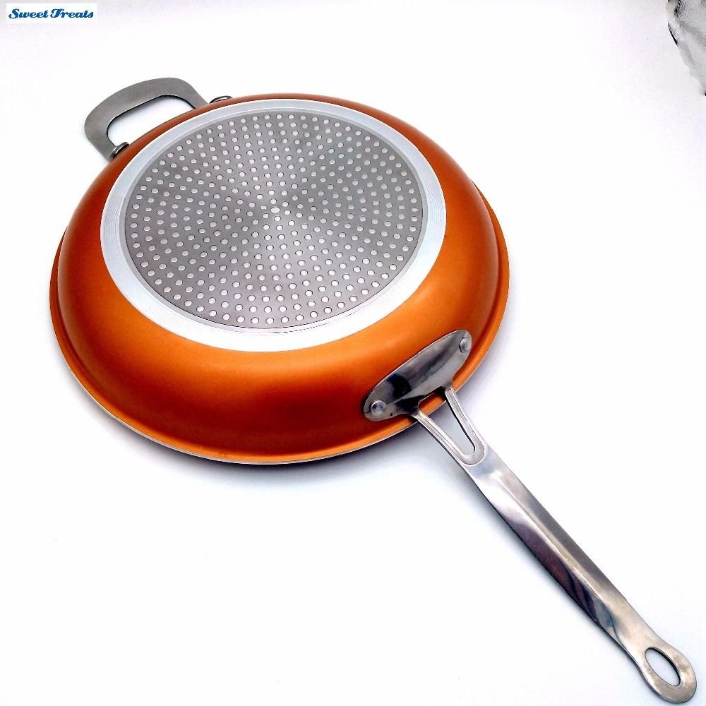 Titanium Steel Frying Pan Ceramic Infused Non Stick Copper Induction 12