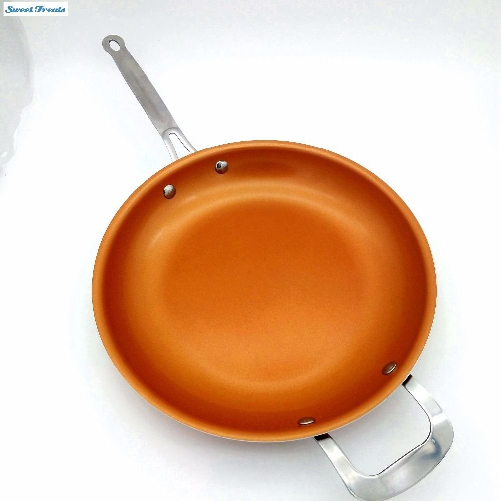Titanium Steel Frying Pan Ceramic Infused Non Stick Copper Induction 12