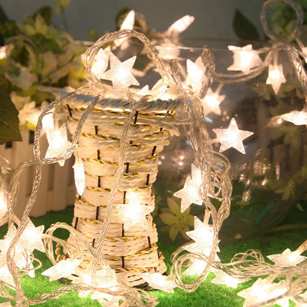 2.5M 6W 20LED Copper Star Curtain String Lights LED Fairy Lighting Christmas