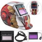 Silver Iron Man Adjust Solar Auto Darkening TIG MIG Grinding Welding Helmets