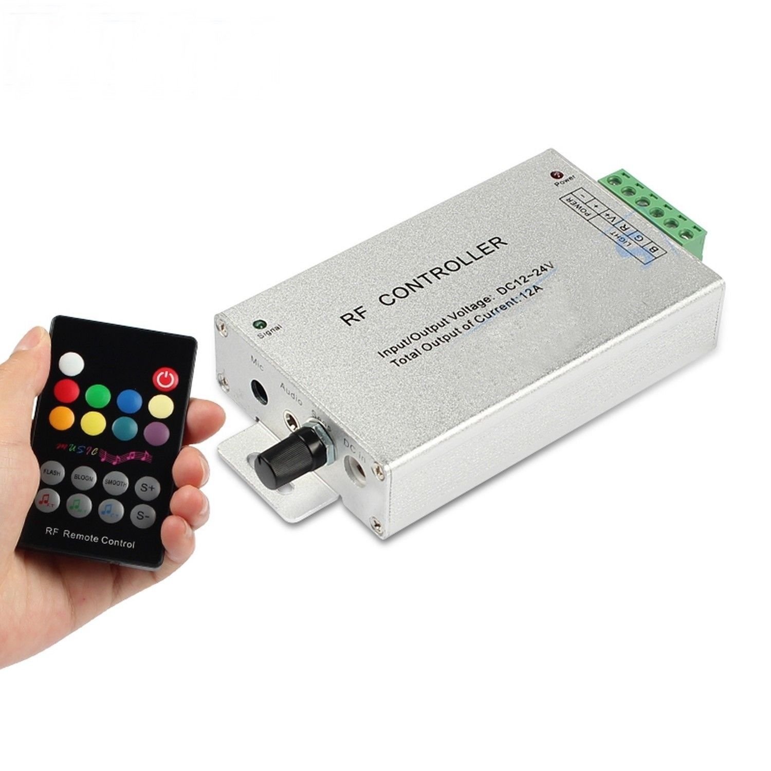 DC12V-24V 18 Keys RGB Music LED Controller RF Remote Sound Sensor Voice Audio