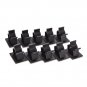 10PCS Black Adhesive Cord Wire Cable Clips Ties Organizers Wall Mounted Clamps