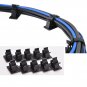 10PCS Black Adhesive Cord Wire Cable Clips Ties Organizers Wall Mounted Clamps