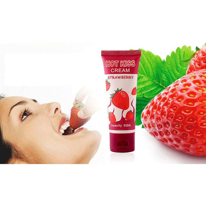 Hot Kiss Male 50ml Strawberry Cream Edible Lubricant