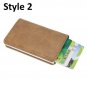 Pop-up Credit Card Holder Metal RFID Blocking Wallet Money Clip Faux Leather