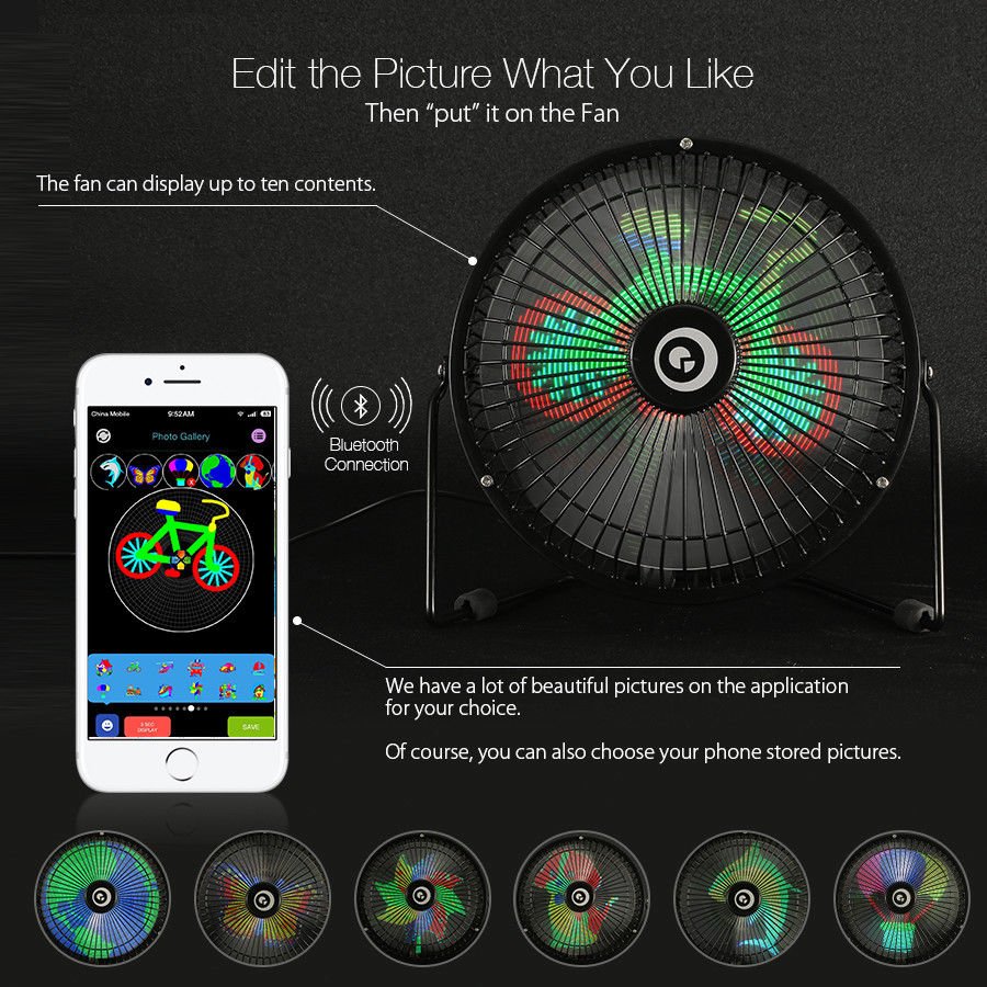 Digoo Fan 6'' USB Portable Rechargeable Metal Electrical Rotatable Cooling Vent