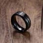 Vnox Men's Rudder and Anchor Ring Black Stainless Steel Rings for Men Jewelry