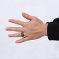Vnox Men's Rudder and Anchor Ring Black Stainless Steel Rings for Men Jewelry