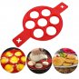 2017 Upgrade Pancake Molds Silicone 7 Circles Reusable Non Stick Egg Mold Ring