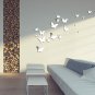 Soledi 3D Mirror Wall Sticker Silver Butterfly Removable Wall Decal DIY Living R