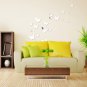 Soledi 3D Mirror Wall Sticker Silver Butterfly Removable Wall Decal DIY Living R