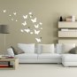 Soledi 3D Mirror Wall Sticker Silver Butterfly Removable Wall Decal DIY Living R