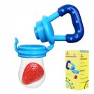 Biubee Baby Food Feeder-Silicone Teether Nibbler Fresh Fruits Vegetable Blue M