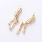 Fashion Lady Clear Crystal Leaf Feather Ear Jacket Earrings Back Ear Cuffs Stud