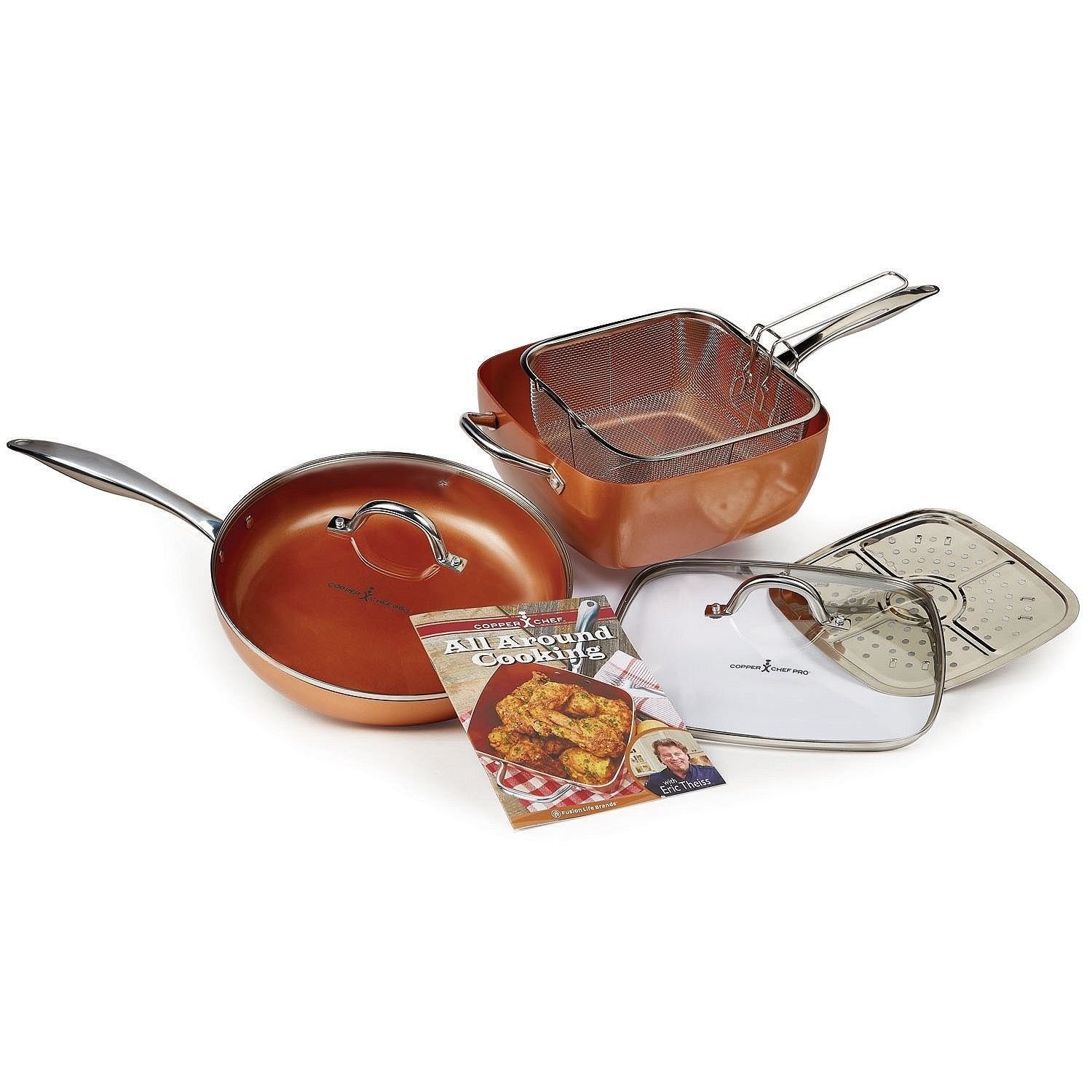 Copper Chef 7Piece Cookware Set Glass Lids Non Stick THANKSGIVING