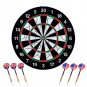 Wuudi Dart Board, Double-sided Flocking Dartboard with 6 Brass Darts(18 inches)