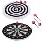 Wuudi Dart Board, Double-sided Flocking Dartboard with 6 Brass Darts(18 inches)