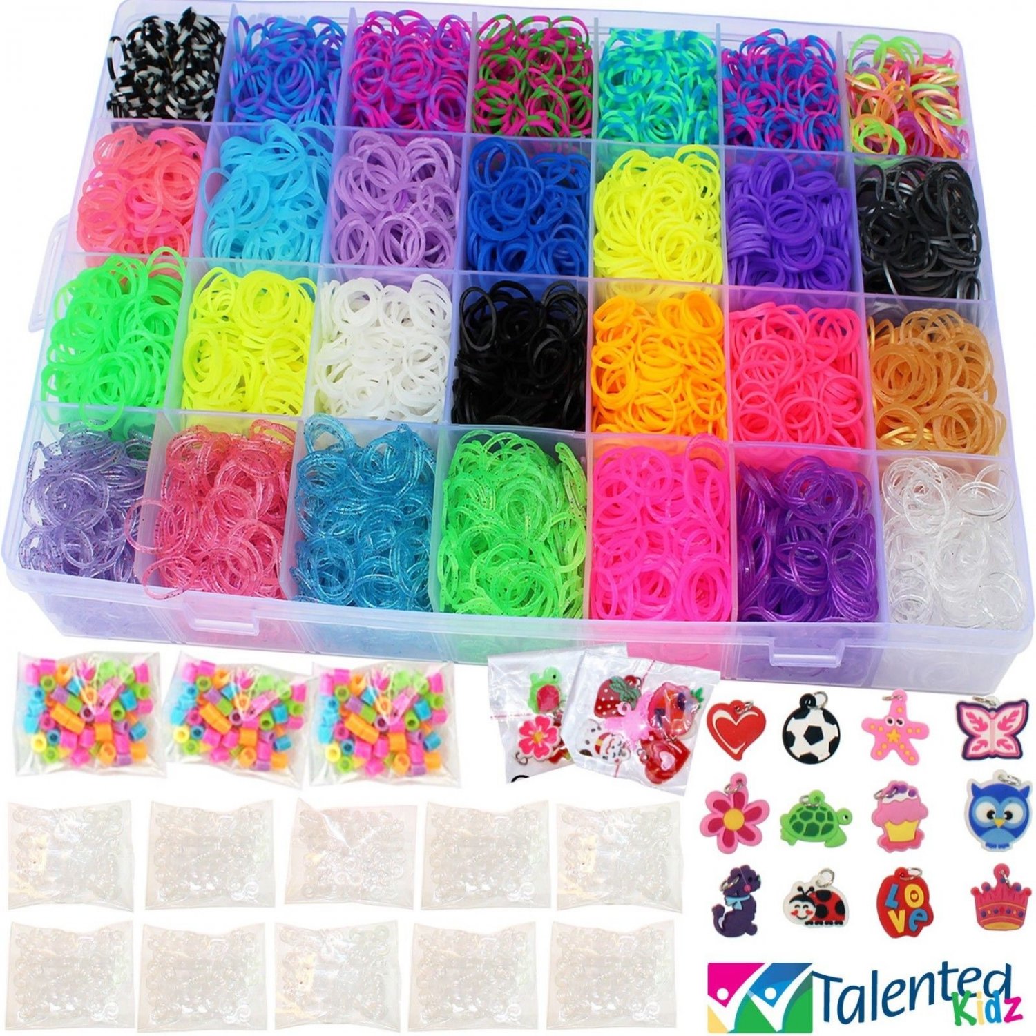 11,000pc Original Rainbow Rubber Bands Loom Bundle Talented Kidz Christmas Gift