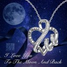 I Love You To The Moon s925 Sterling Silver Pendant Necklace Cyber Monday Deals