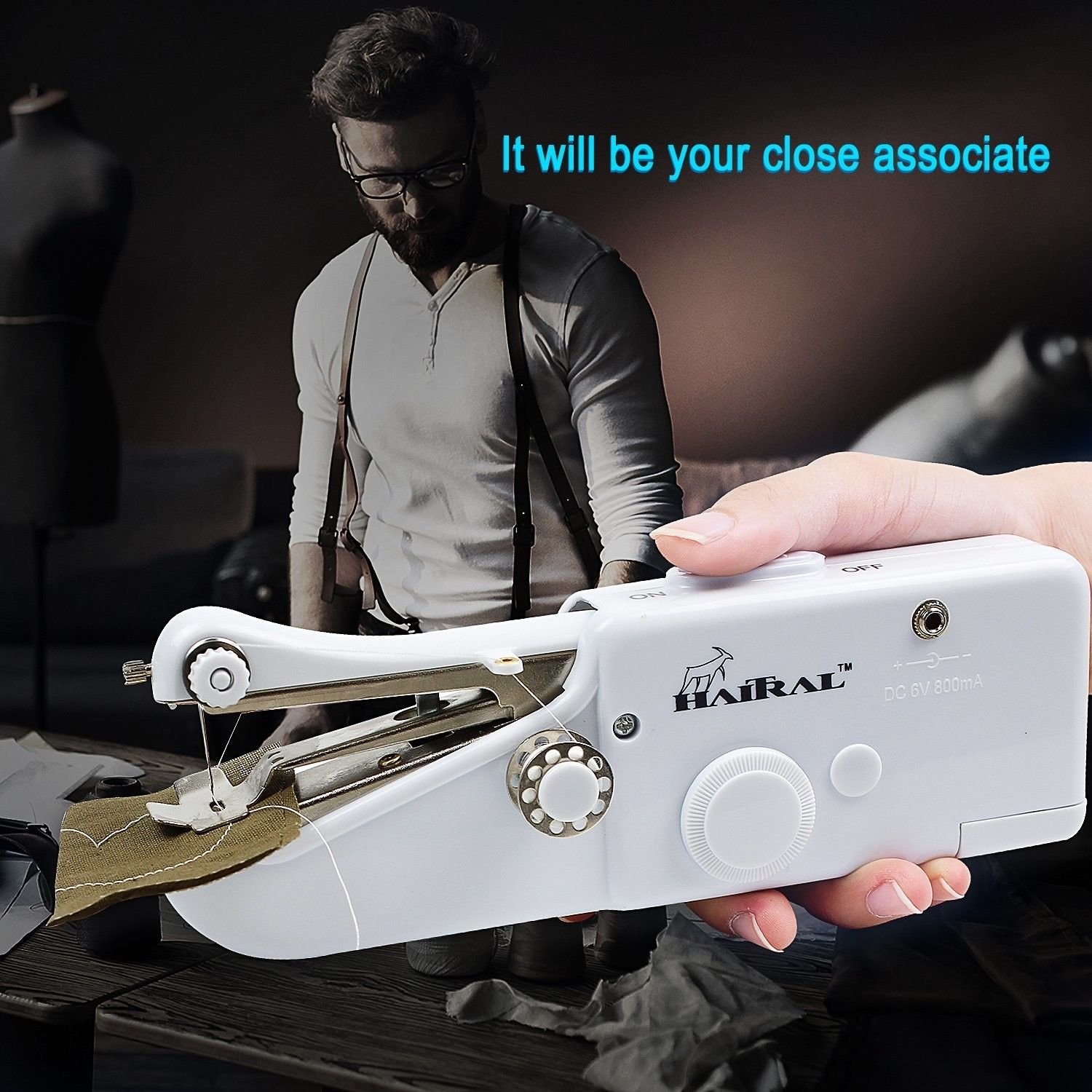 HAITRAL Handheld Sewing Machine Portable Quick Stitch Tool for Fabric, Clothing