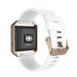 Silicone Replacement Band White Strap with Rose Gold Frame Fit bit Blaze Small