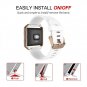 Silicone Replacement Band White Strap with Rose Gold Frame Fit bit Blaze Small