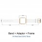 Silicone Replacement Band White Strap with Rose Gold Frame Fit bit Blaze Small