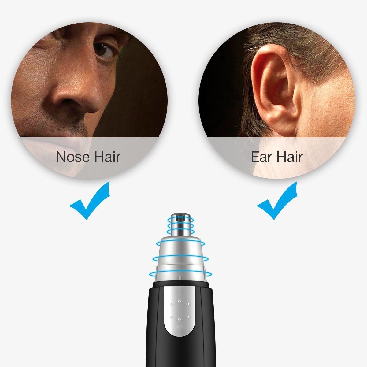Nose Ear Hair Trimmer, Electronic Ear Nose Trimmer,Battery-Operated