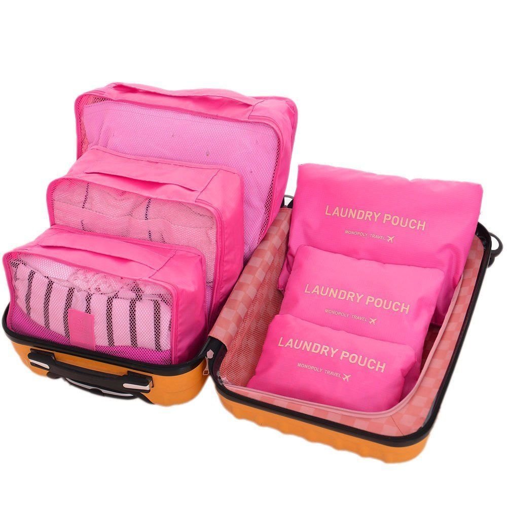 Hopsooken Travel Organizer Luggage Compression Pouches, Rose Travel case 6 pic
