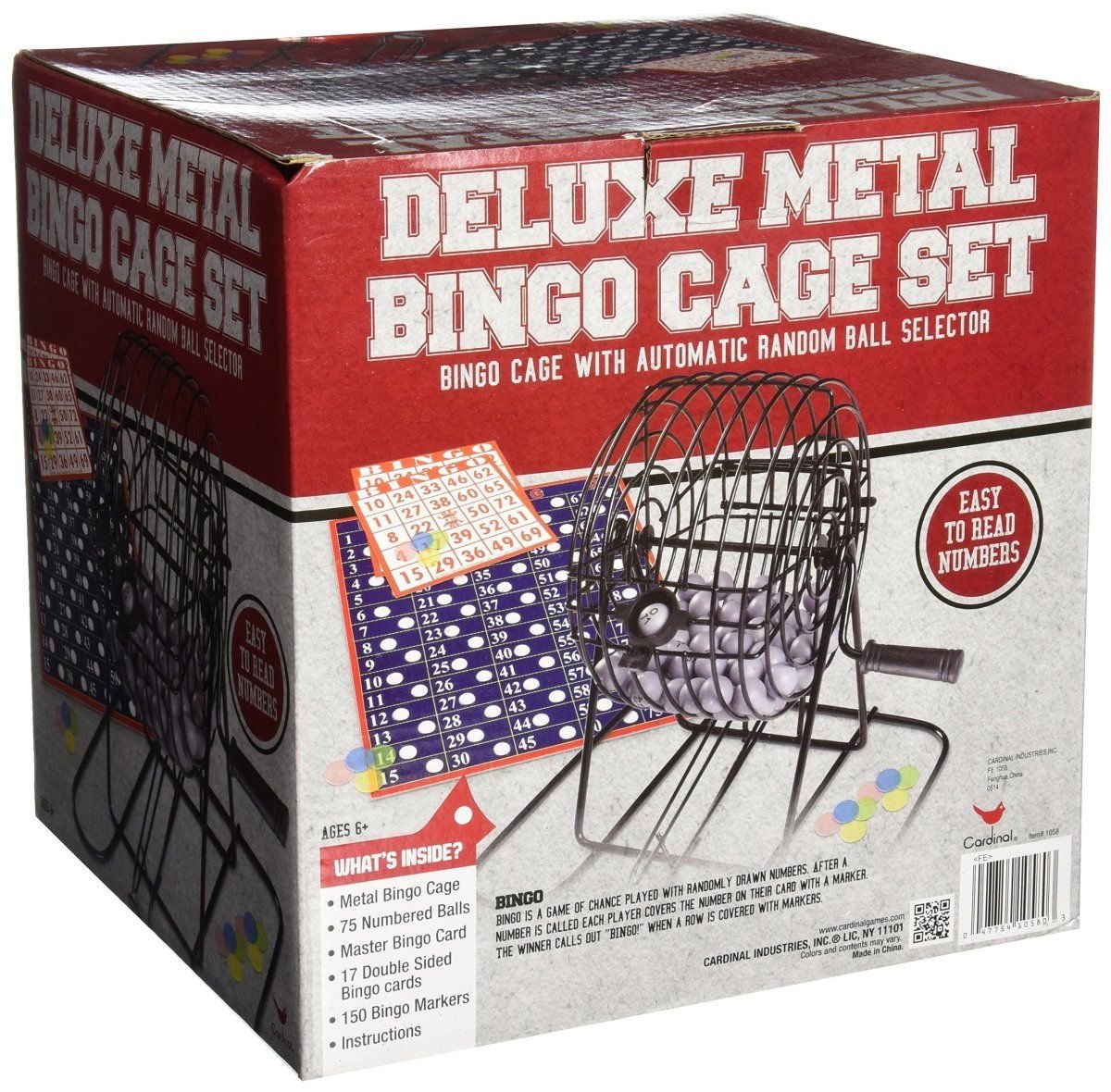 Bingo Game Set Complete Kit Cage Balls Cards Markers Board Family Fun Night
