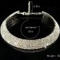 Fitwit Bridal Wedding Jewelry Crystal Rhinestone Collar Choker Necklace Silver