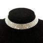 Fitwit Bridal Wedding Jewelry Crystal Rhinestone Collar Choker Necklace Silver