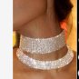 Fitwit Bridal Wedding Jewelry Crystal Rhinestone Collar Choker Necklace Silver