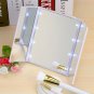 8 LED Lights Makeup Mirror 3 Folding Cosmetic Tabletop Beauty Vanity Mirror Adju