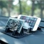 Car Dual Slots DIY Number Anti-skid Dashboard Pad Mat Holder Mount For Smartphon