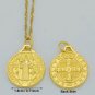 Large Miraculous Medal +18" Gold Plated Chain Catholic Anniyo Saint Benedict