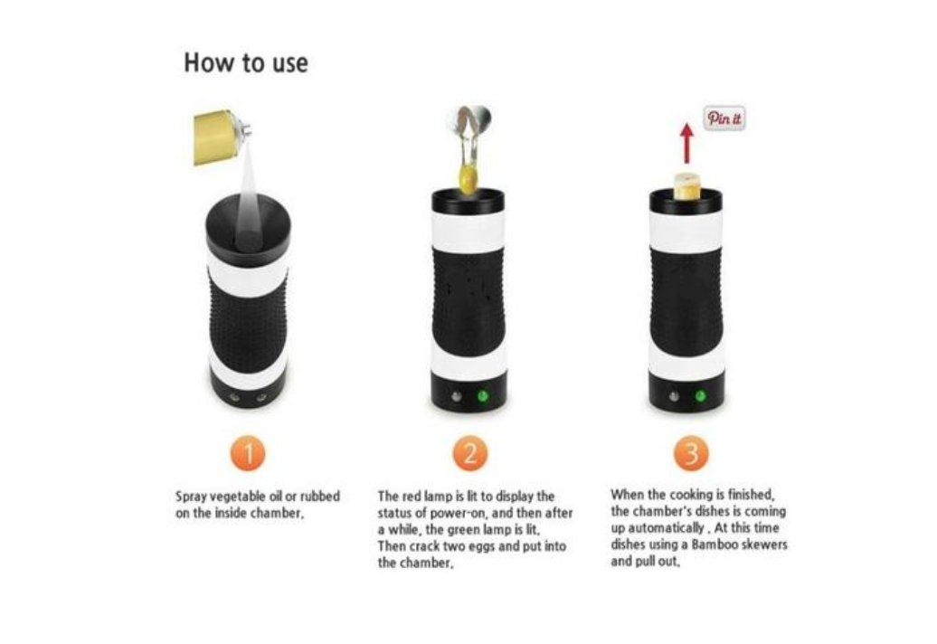 New Kitchenell Rollie Eggmaster Vertical Egg Cooker in WHITE (Standard Shipping)