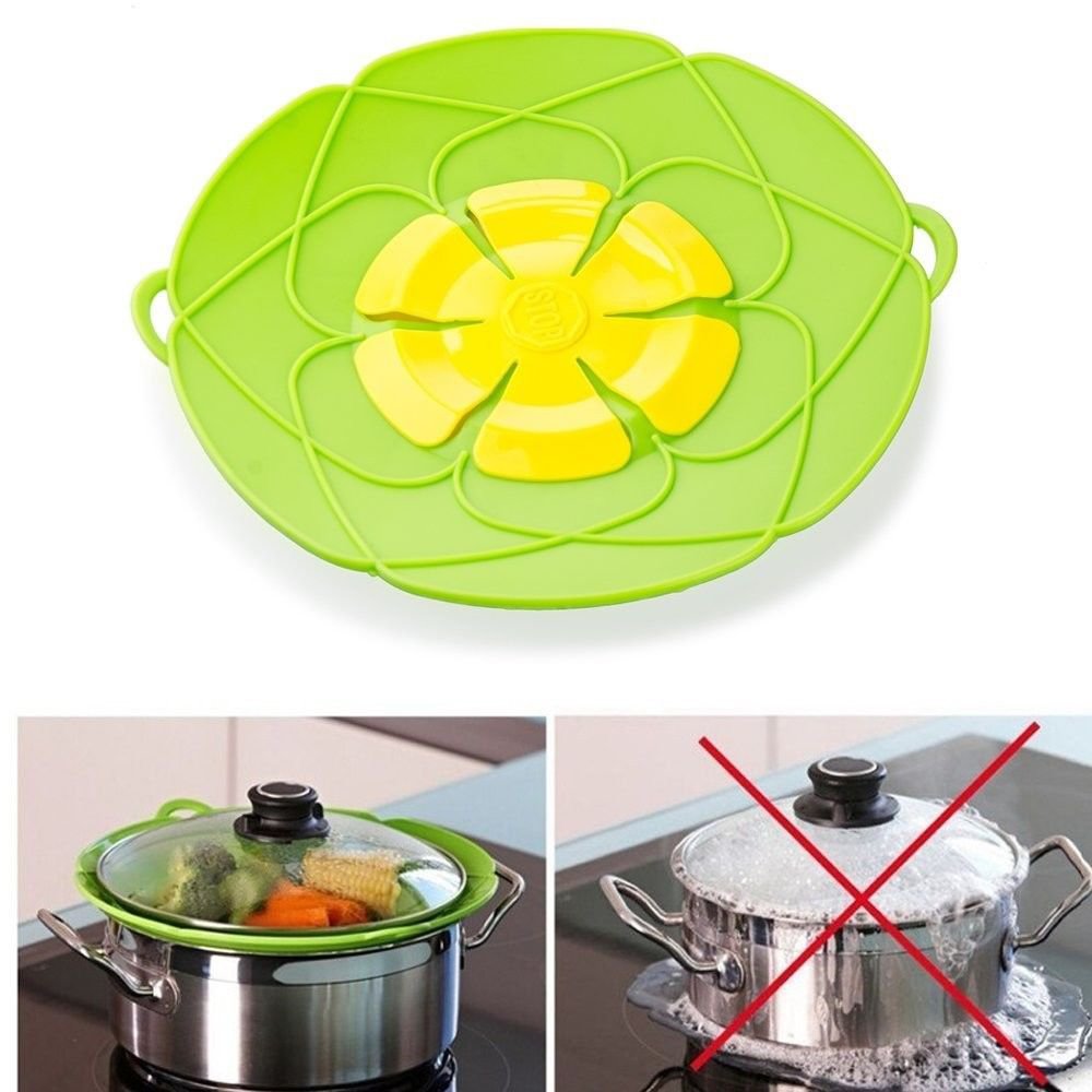 New Stopper Lid Spill Cover Silicone Pan Pot Boil Cooking And Kitchen Overflows