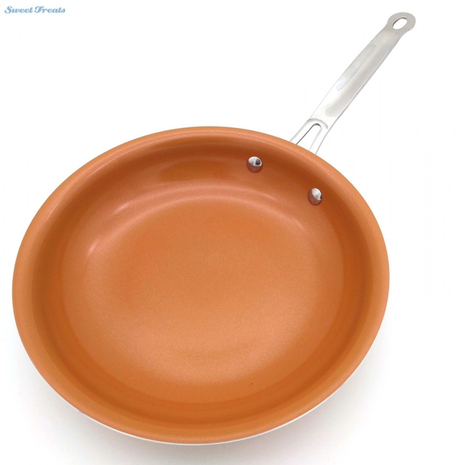 Non Stick Pan Copper Frying Ceramic Coating Induction cooking Great Oven Healthy